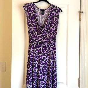 Purple & light gray sleeveless dress